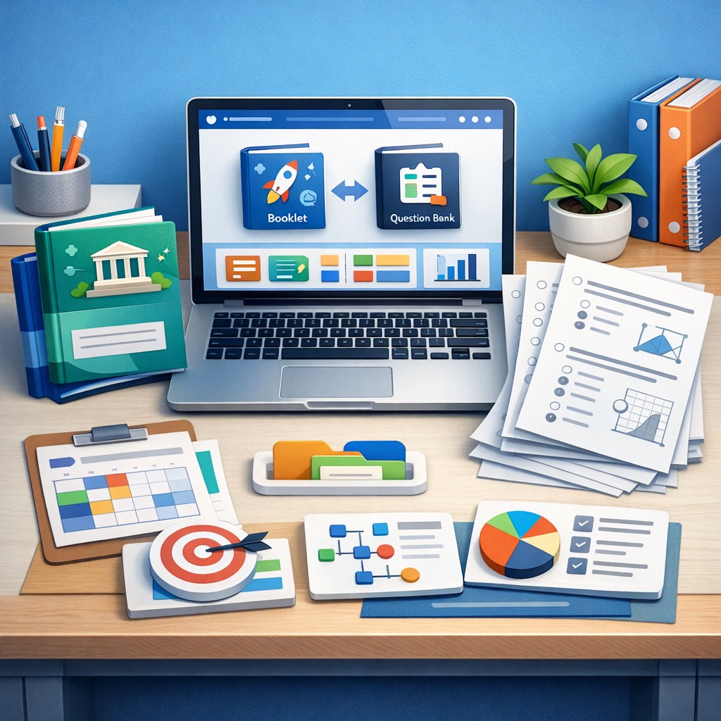 Hefte und Fragenbank